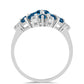 Anillo de Plata con Topacio Azul Londres y Topacio Blanco