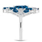 Anillo de Plata con Topacio Azul Londres y Topacio Blanco