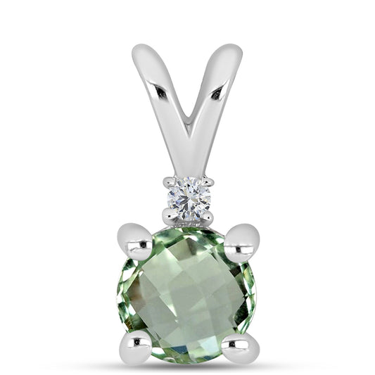 Colgante de Plata con Amatista Verde y Topacio Blanco