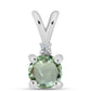 Colgante de Plata con Amatista Verde y Topacio Blanco