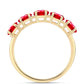 Anillo de Plata Bañada en Oro con Ágata Roja