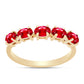 Anillo de Plata Bañada en Oro con Ágata Roja