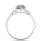 Anillo de Plata con Amatista Verde y Topacio Blanco