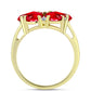 Anillo de Plata Bañada en Oro con Ágata Roja y Topacio Blanco