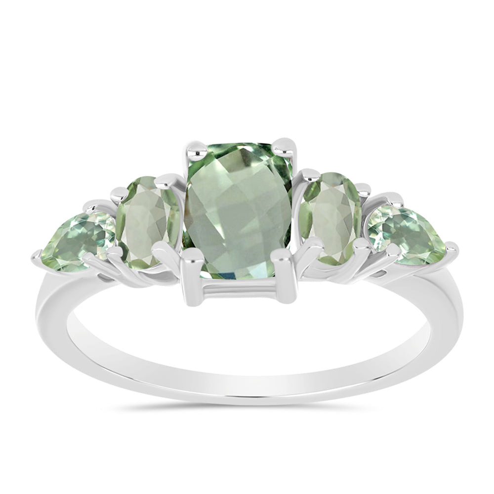 Anillo de Plata con Amatista Verde 3 