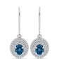 Pendientes de Plata con Topacio Azul Londres y Topacio Blanco