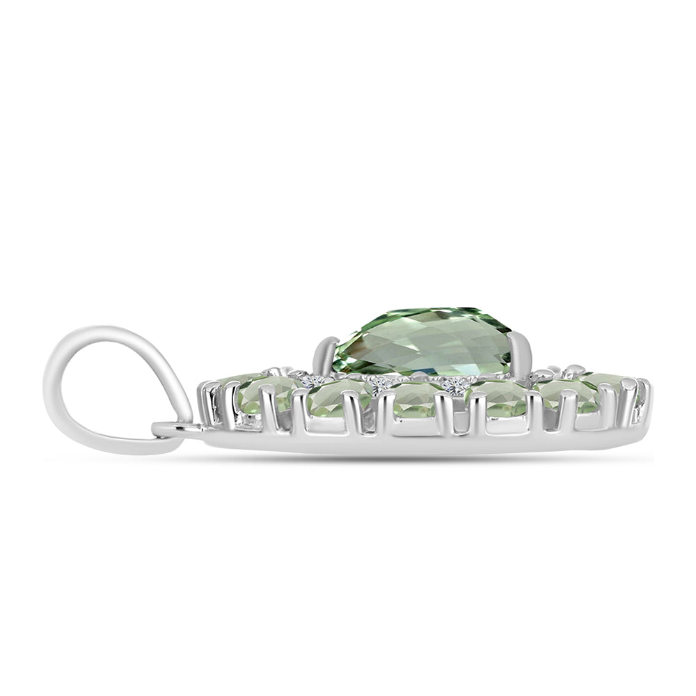 Colgante de Plata con Amatista Verde y Topacio Blanco 2 