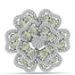 Anillo de Plata con Amatista Verde y Topacio Blanco