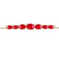Pulsera de Plata Bañada en Oro con Ágata Roja