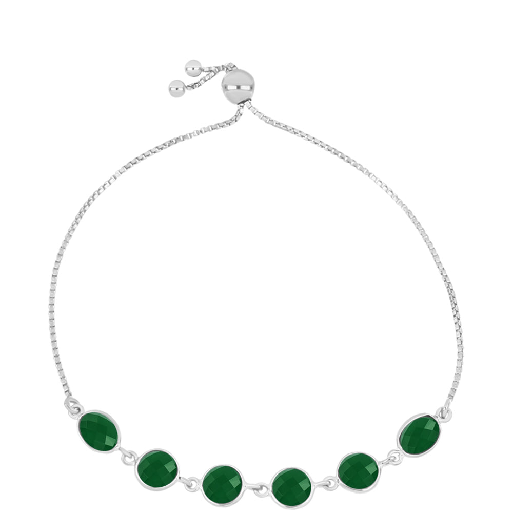 Pulsera de Plata con Calcedonia Verde 1 