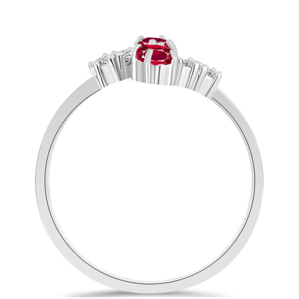 Anillo de Plata con Rubí de Madagascar y Topacio Blanco