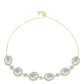 Pulsera de Plata Bañada en Oro con Ópalo Welo y Topacio Blanco