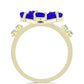 Anillo de Plata Bañada en Oro con Ágata azul y Topacio Blanco