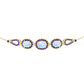 Pulsera de Plata Bañada en Oro con Piedra Lunar Arco Iris y Amatista de Marruecos