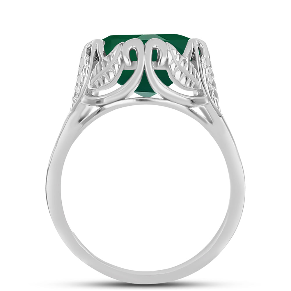 Anillo de Plata con Calcedonia Verde 2 