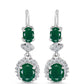 Pendientes de Plata con Calcedonia Verde y Topacio Blanco