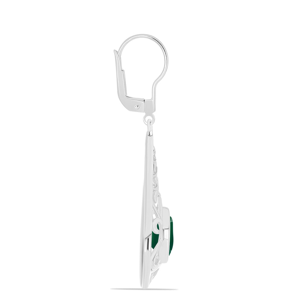 Pendientes de Plata con Calcedonia Verde 2 