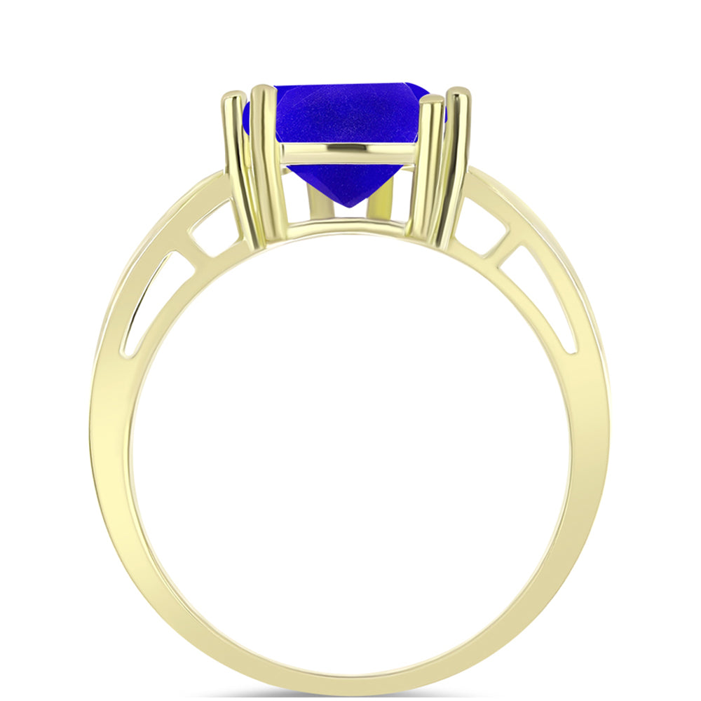 Anillo de Plata Bañada en Oro con Ágata azul