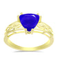 Anillo de Plata Bañada en Oro con Ágata azul