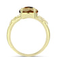 Anillo de Plata Bañada en Oro con Cuarzo Coñac