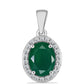 Colgante de Plata con Calcedonia Verde y Topacio Blanco