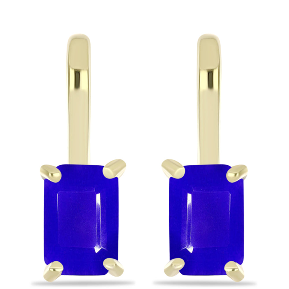 Pendientes de Plata Bañada en Oro con Ágata azul 1 