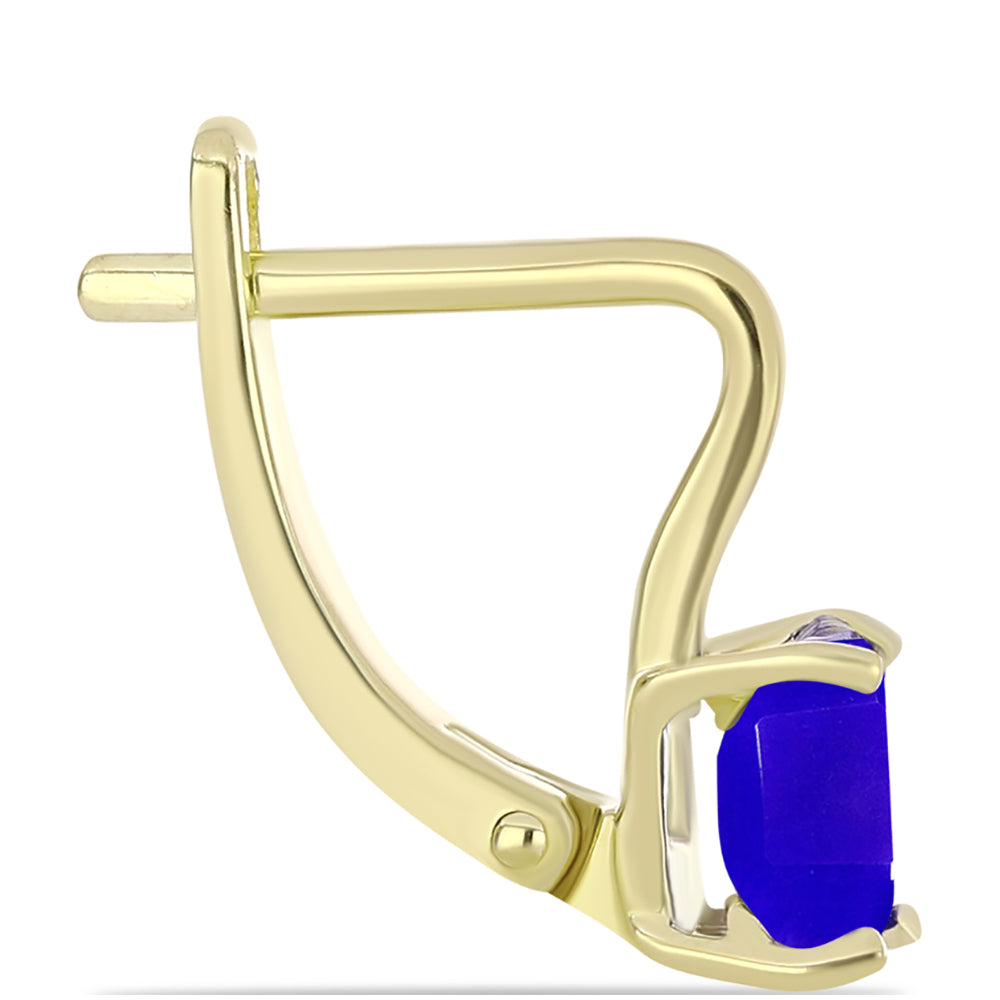 Pendientes de Plata Bañada en Oro con Ágata azul 2 