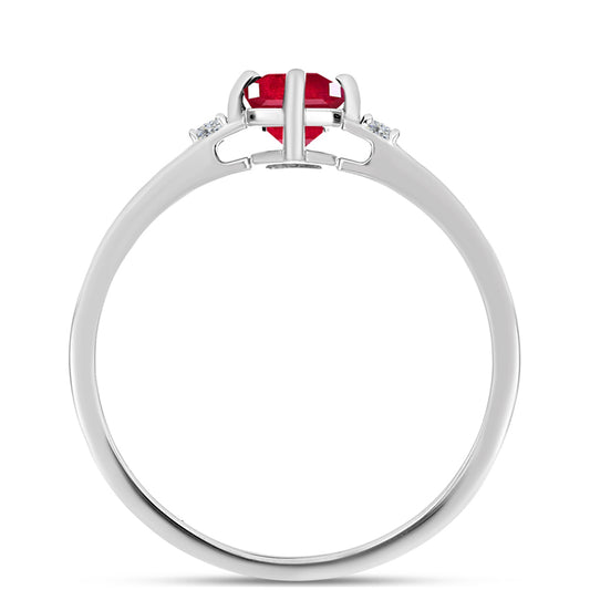 Anillo de Plata con Rubí de Madagascar y Topacio Blanco