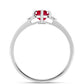 Anillo de Plata con Rubí de Madagascar y Topacio Blanco