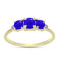 Anillo de Plata Bañada en Oro con Ágata azul y Topacio Blanco