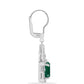 Pendientes de Plata con Calcedonia Verde y Topacio Blanco