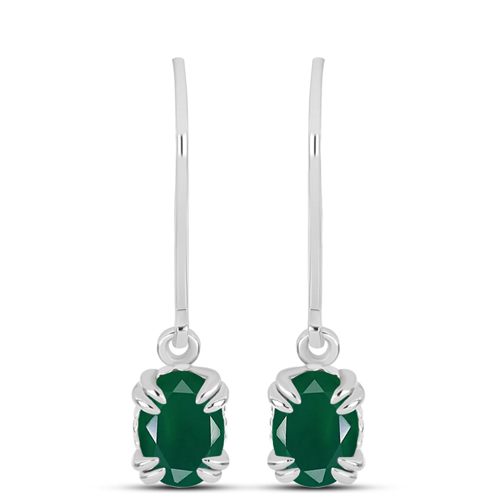 Pendientes de Plata con Calcedonia Verde