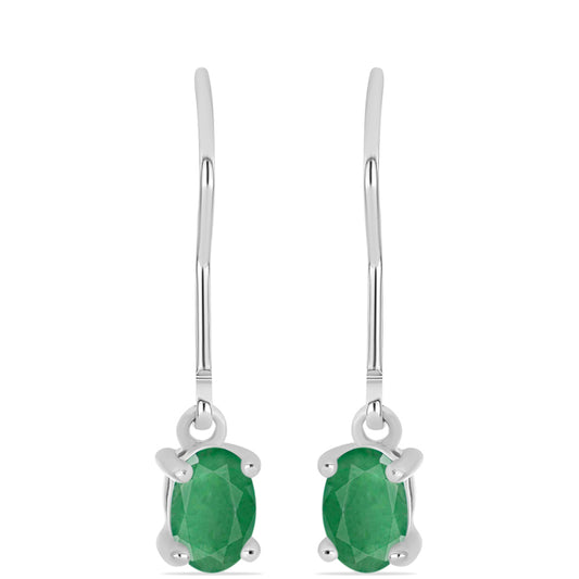 Pendientes de Plata con Esmeralda de Brasil