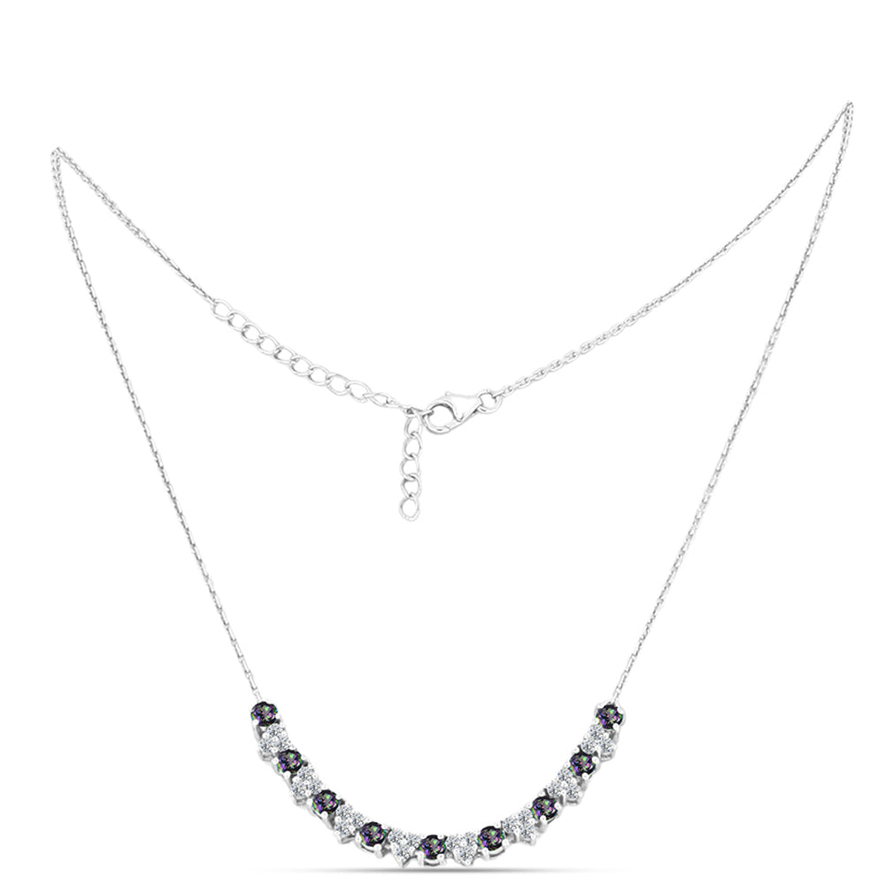 Collar de Plata con Topacio Místico y Topacio Blanco 1 
