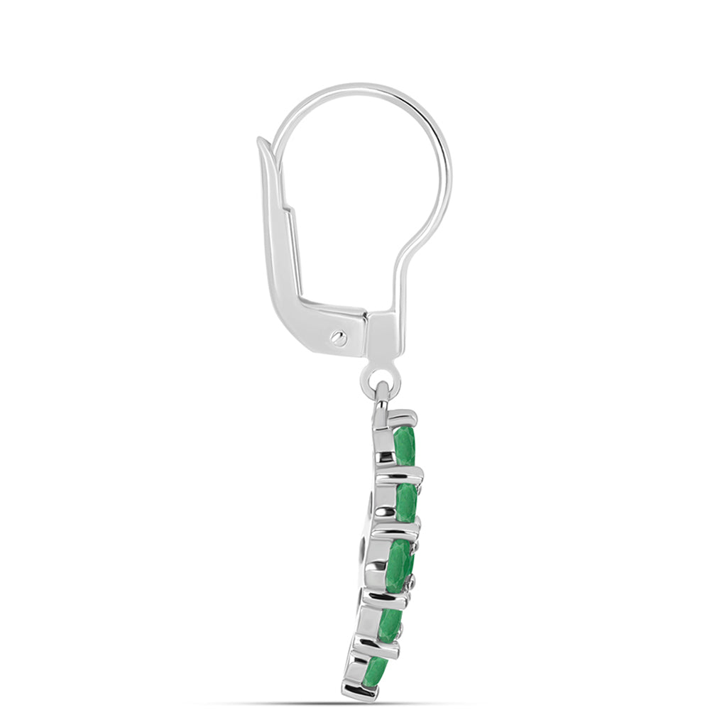Pendientes de Plata con Esmeralda de Brasil 2 