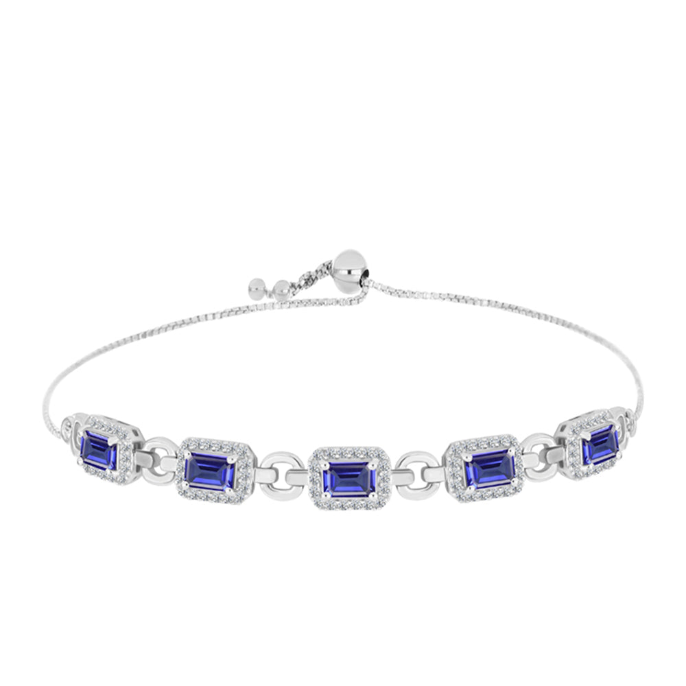 Pulsera de Plata con Tanzanita y Topacio Blanco 1 