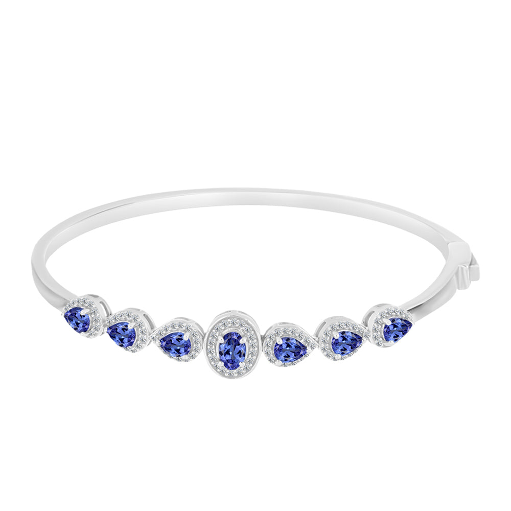 Brazalete de Plata con Tanzanita y Topacio Blanco 1 