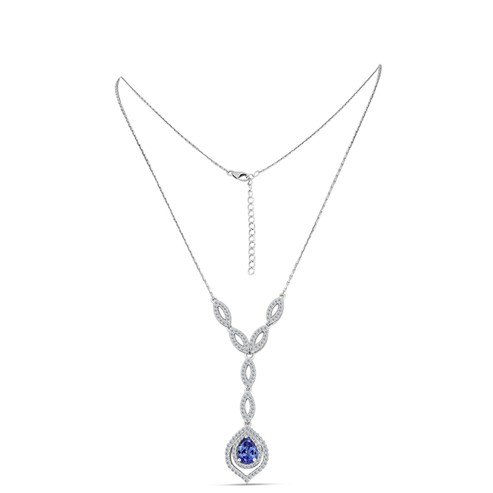 Collar de Plata con Tanzanita y Topacio Blanco 1 