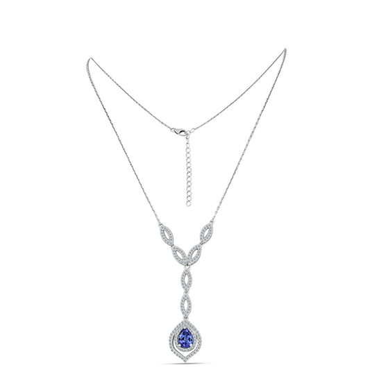 Collar de Plata con Tanzanita y Topacio Blanco