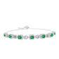 Pulsera de Plata con Esmeralda de Brasil y Topacio Blanco