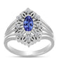 Anillo de Plata con Tanzanita y Topacio Blanco