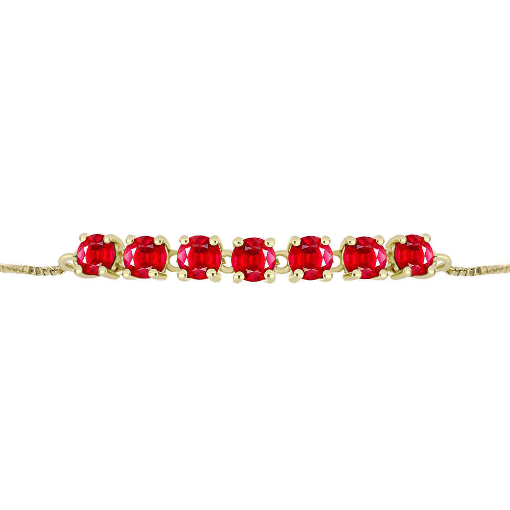 Pulsera de Plata Bañada en Oro con Ágata Roja