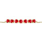 Pulsera de Plata Bañada en Oro con Ágata Roja