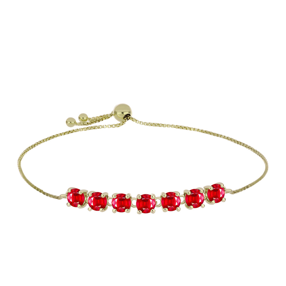 Pulsera de Plata Bañada en Oro con Ágata Roja 1 