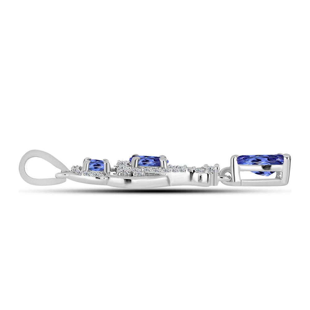 Colgante de Plata con Tanzanita y Topacio Blanco 2 