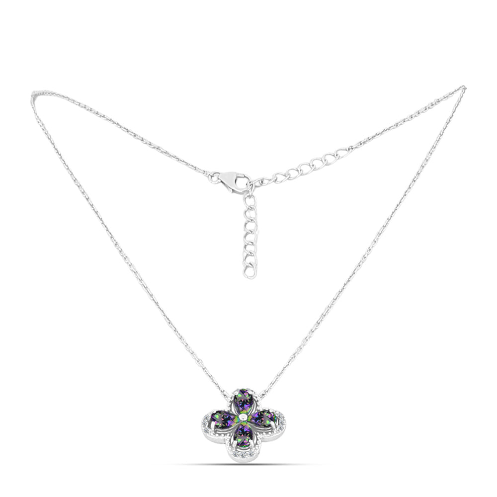 Collar de Plata con Topacio Místico y Topacio Blanco 1 
