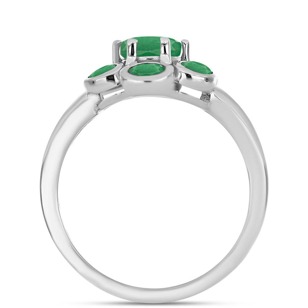 Anillo de Plata con Esmeralda de Brasil