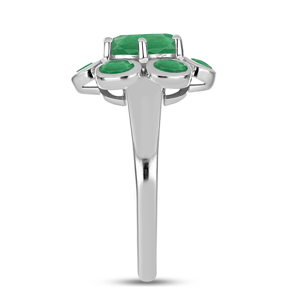 Anillo de Plata con Esmeralda de Brasil