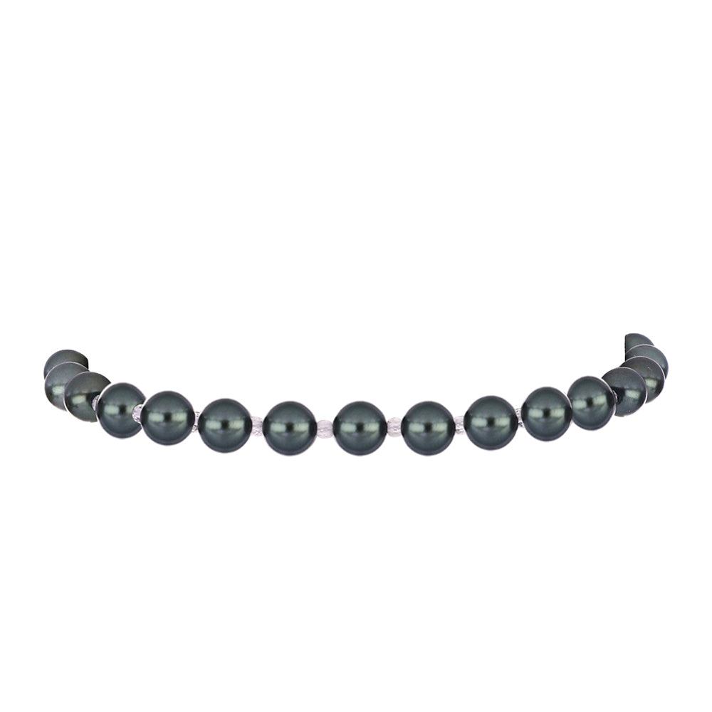Pulsera de Plata Bañada en Oro con Perla de río Tahiti verde ilusión 2 