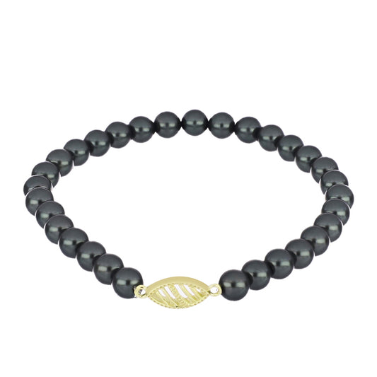 Pulsera de Plata Bañada en Oro con Perla de río Tahiti verde ilusión